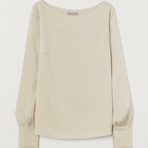 Satin Boat-necked Blouse